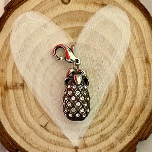 Brighton Silver Pineapple Charm with Pave Crystals -New!